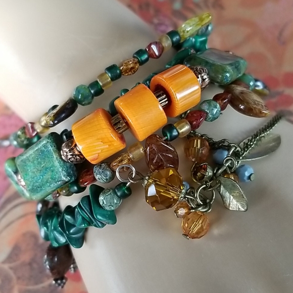 NWT Semi-precious Stone Beaded Wrap Bracelet - Picture 12 of 16